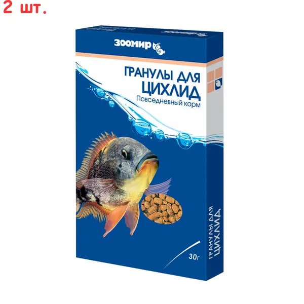 Зоомир Плавающие гранулы для цихлид, коробка 0,03 кг (2 шт.)