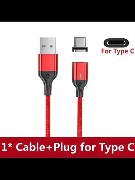 Магнитный кабель USB Type-C, 1 м, Red