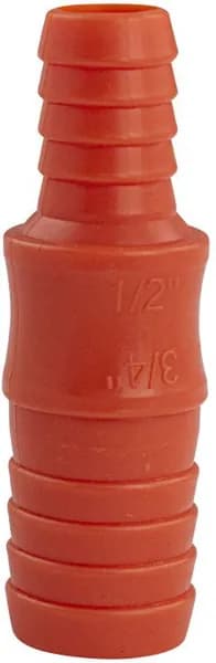 Штуцер соединительный 1/2"х3/4" (15х20мм), из АБС пластика, цвет оранжевый
