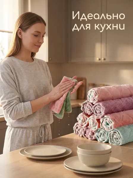 Салфетки для уборки, Многоцветный, 25*25 см, 1 шт.