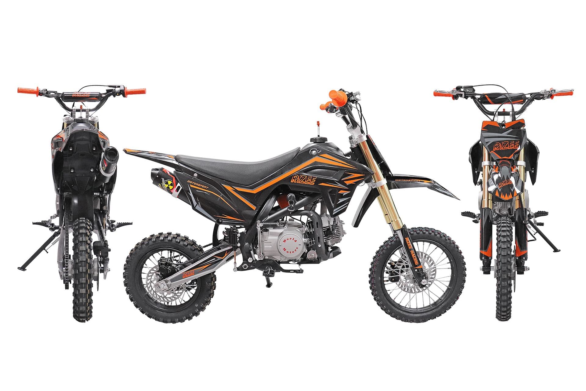 Питбайк RIZEE 125 17/14 K3 BASIС black/orange (125см3,электрост., счетчик моточасов)