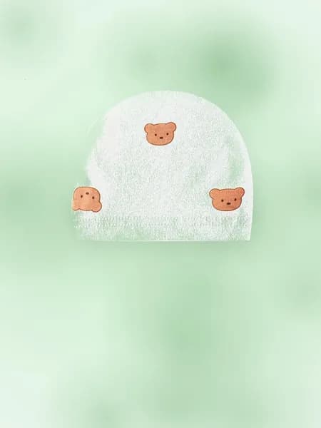 Шапочка для новорожденных с мишкой без флуоресцентных материалов, белый медведь А