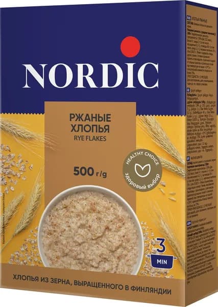 Хлопья Nordic ржаные, 500 г