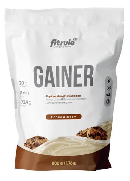 Гейнер белково-углеводный Fitrule MASS GAINER для набора массы со вкусом "Печенье и крем"