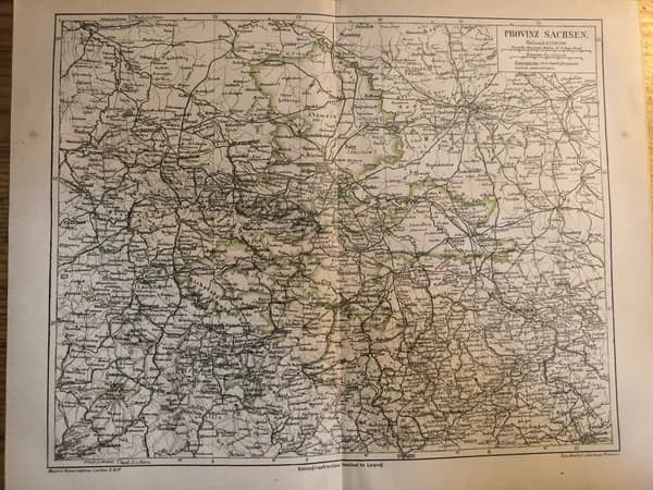 Географическая карта. Провинция Саксония. 1905 год