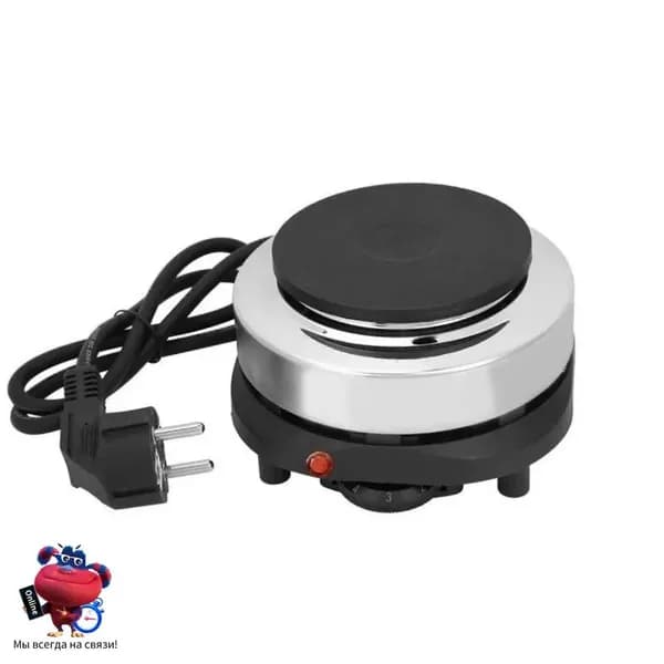 Электрическая настольная плита Электроплитка мини HOT PLATE 500W чугун, хром
