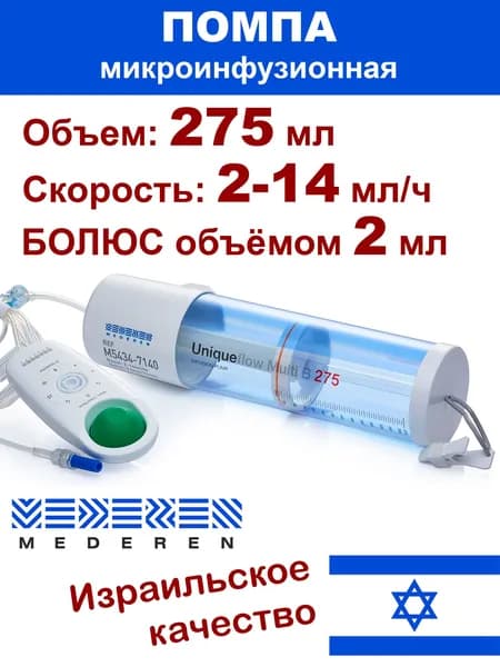 Помпа микроинфузионная Mederen Multi B, 275 мл, 2-14 мл/час, с болюсом