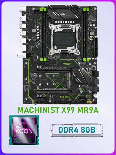 X99-MR9A + процессор E5-2680 v3 12 ядер 24 потока + оперативная память DDR4 8Gb готовый комплект, LGA 2011-3, DDR4, Материнская плата