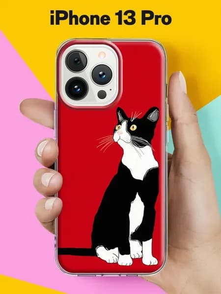 Чехол на iPhone 13 Pro с принтом Любопытный котик
