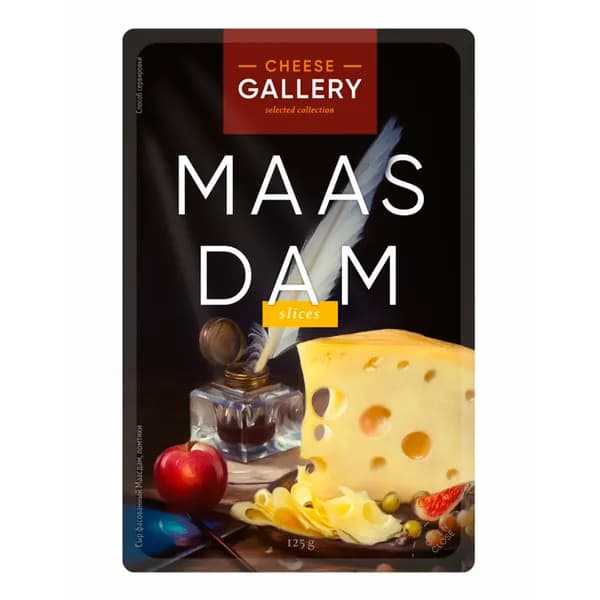 Сыр полутвердый Cheese Gallery Маасдам нарезка 45% 125 г