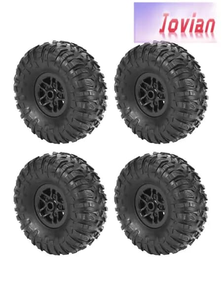 Набор 4 шины и диска для 1/12 "RC" автомобиля MN D90, D91, D96, D99 / MN90, MN99S. Адаптер 5mm, винты, чёрный