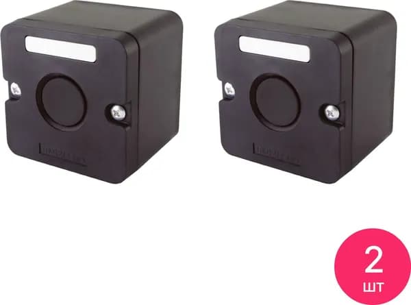 Кнопочный пост TDM Electric / ТДМ Электрик ПКЕ 212-1 У3, в корпусе из пластика, черный, 74x61мм, 660В 10А IP40 / электрика (комплект из 2 шт)
