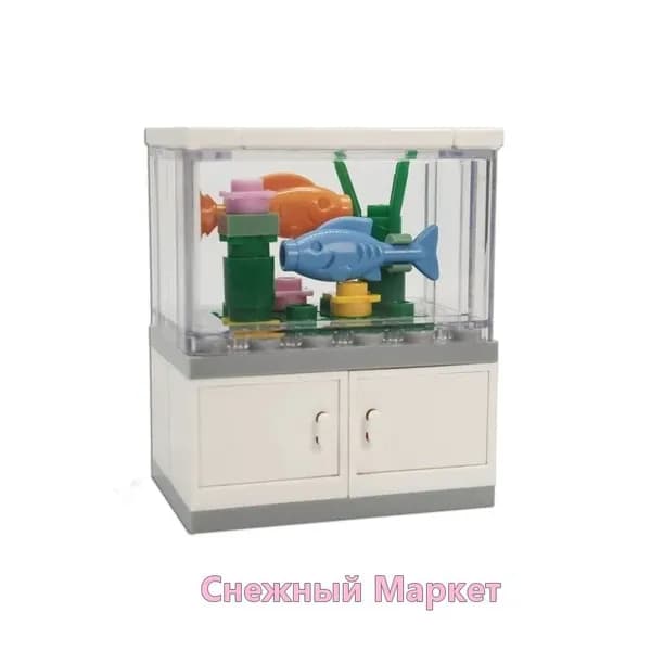 Конструктор аквариум с рыбками MOC совместимые мини-блоки декор для дома