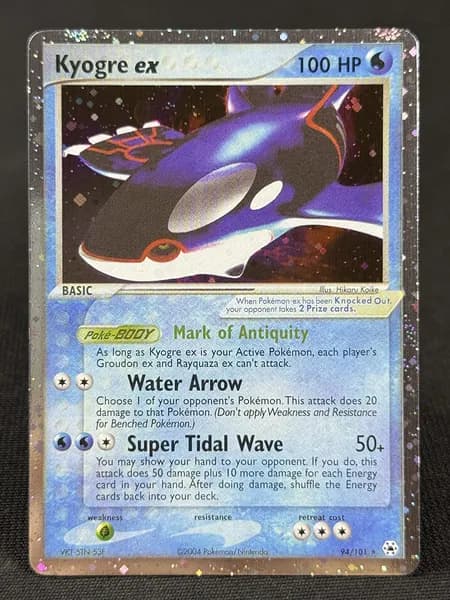 Портативные карты PKM V Настройка и прокси высококачественной фольги Kyogre ex Hidden Legends (HL) #94