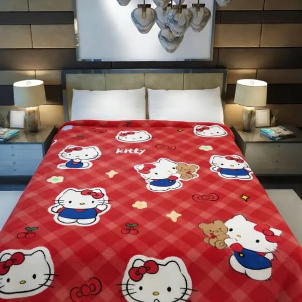 Плед плюшевый HelloKitty , Фланель, 75 см х 100 см