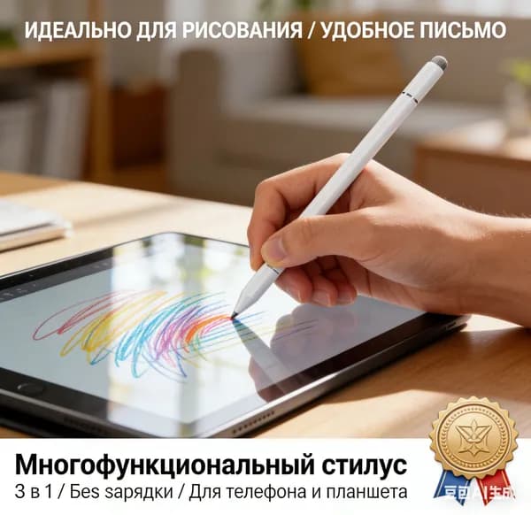 Универсальный стилус 3 в 1 магнитный для телефона и планшета, сенсорная емкостная ручка для рисования, письма и работы с экраном