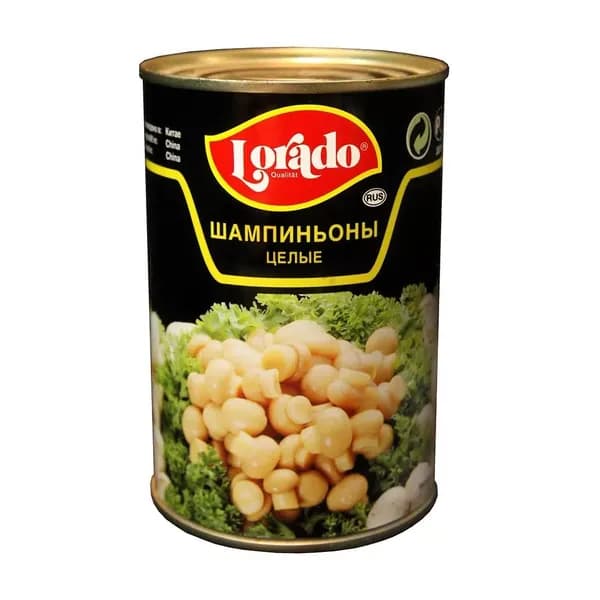 Lorado Грибы шампиньоны, целые, 425 мл