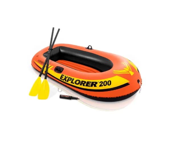 Надувная лодка Explorer 200, 185x94x41см, 2-местная, до 95 кг + весла, насос