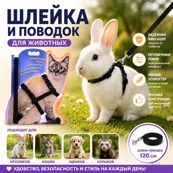 Шлейка и поводок для животных