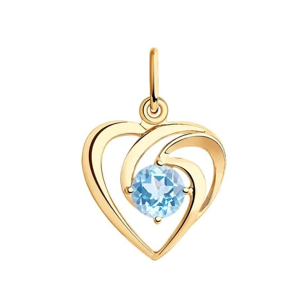Золотая подвеска DIAMANT-ONLINE с топазом 585 пробы