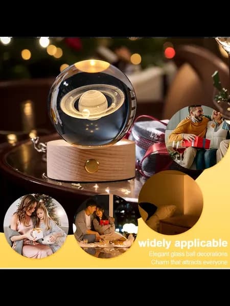 Crystal Ball Lamp светильник для малышей, космический, Satur
