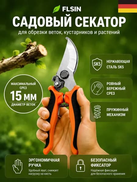 Секатор садовый ручной для цветов и комнатных растений
