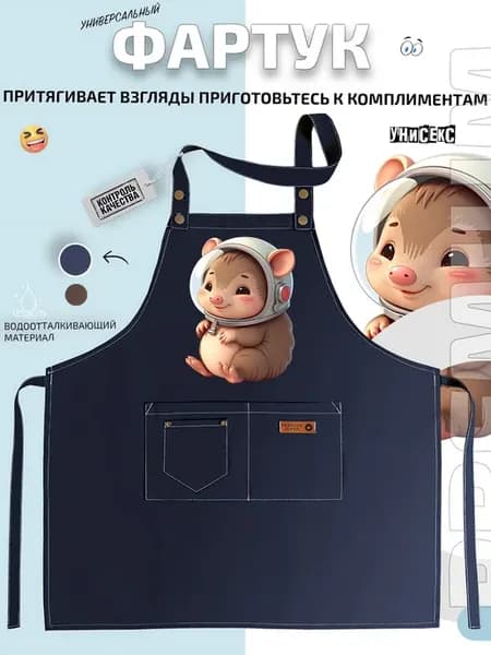 Фартук милый медвежонок в космическом шлеме
