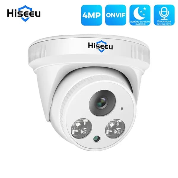 Hiseeu 1шт 3Мп POE Сетевая камера наблюдения H.265 сферическая CCTV ONVIF Камера