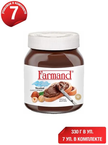 Паста Farmand ореховая с добавлением какао 330 г, набор: 7 штук