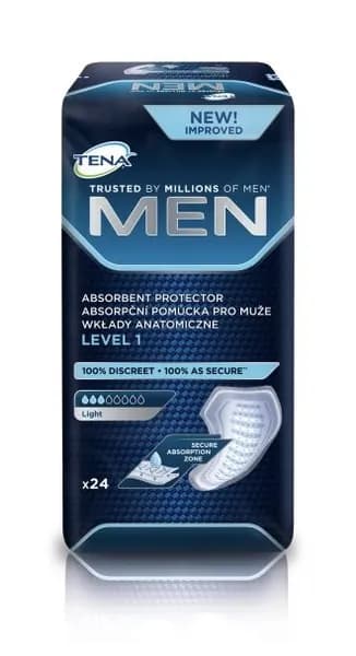 Прокладки урологические для мужчин Tena Men Level 1 Light, 3 капли, 300 мл, 24 штуки