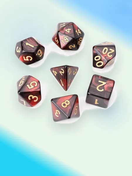 7шт Набор акриловых многогранных кубиков D4-D20 для НРИ, Черный