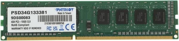 Patriot Memory Оперативная память Patriot Memory PSD34G133381 DDR3, 1333 МГц, 1 x 4 ГБ (PSD34G133381)