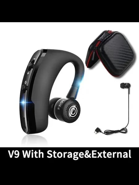 Bluetooth наушники V9S черные Черный, V9 With Bag External