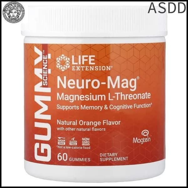 Life Extension, Neuro-Mag Magne L- Threonate, L-треонат магния, со вкусом натурального апельсина, 60 жевательных таблеток ASDD