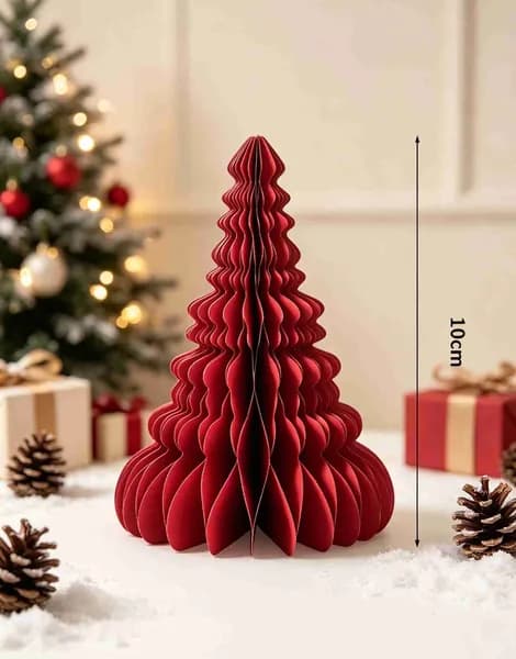 Бумажная складная ёлочка DIY для декора, мини настольная новогодняя ёлка из картона