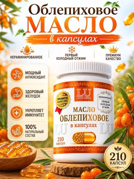Облепиховое масло холодного отжима в капсулах