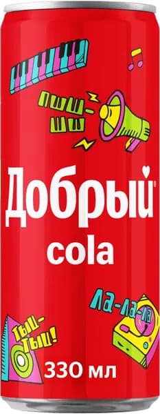Напиток ДОБРЫЙ Кола сильногазированный, 0.33л