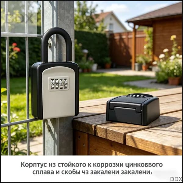 Ключница-сейф, настенная, 10000 комбинаций, влагозащита, съемный карабин на 5 ключей, 1 шт.
