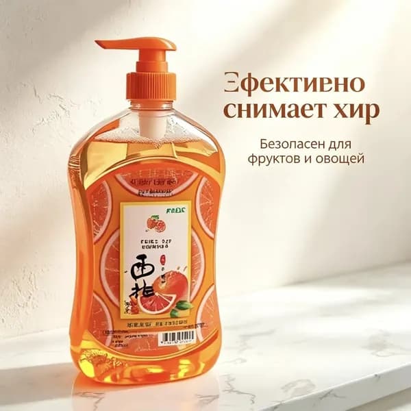 Средство для мытья посуды 500 мл грейпфрут пищевое для фруктов и овощей