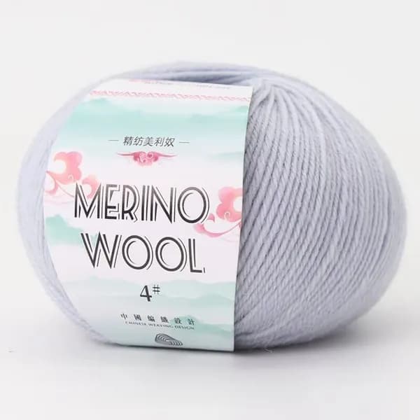 50G Шерсть мериноса Пряжа Синий Серый