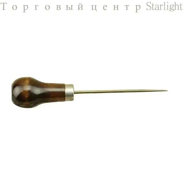 Швейное шило для кожи, профессиональное, деревянная ручка, 1 шт.
