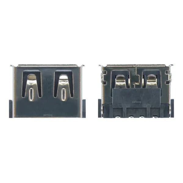 Разъем USB 2.0 4-pin 1A угловой 90 THT Под пайку