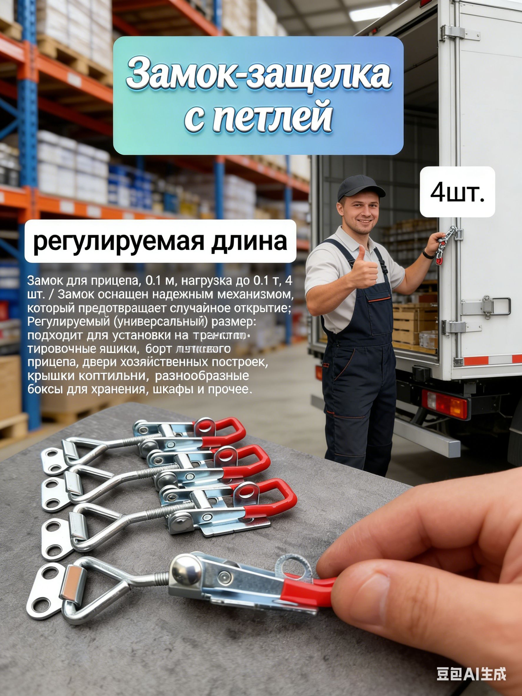 Запчасти для прицепа, 0.1 м, нагрузка до 100 т, 4 шт.