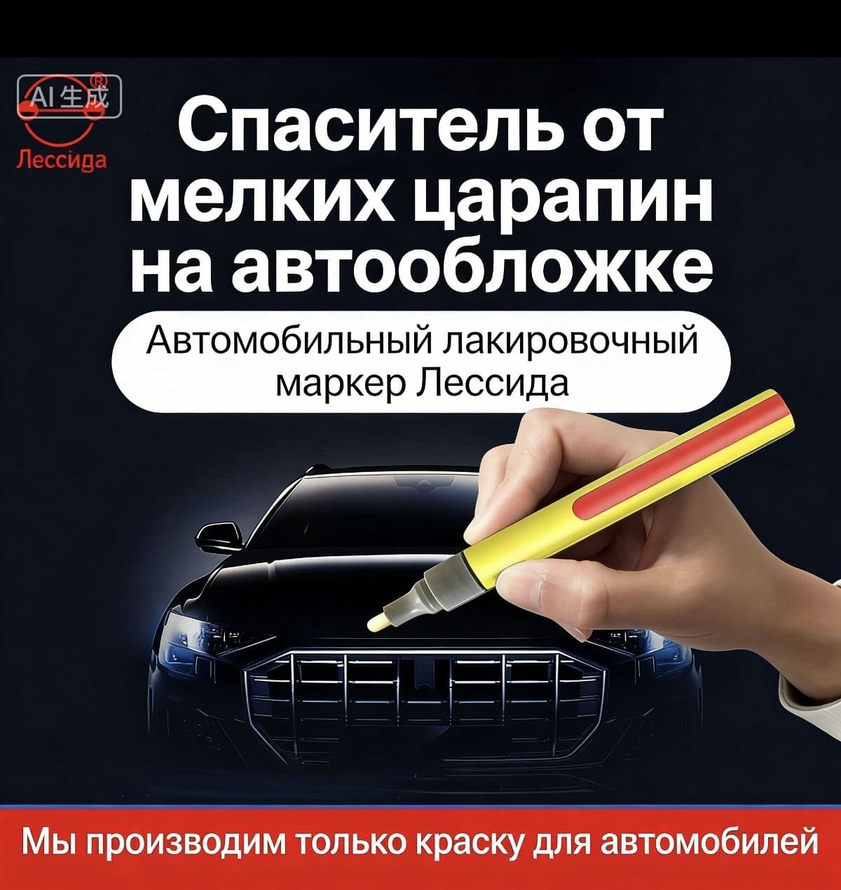 Средство для ремонта царапин, цвет: серебристый, 19 мл, 1 шт.