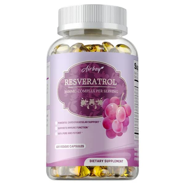 Добавка Airboy Resveratrol: мощный антиоксидант, способствует здоровью сердечно-сосудистой системы, подходит как для мужчин, так и для женщин.