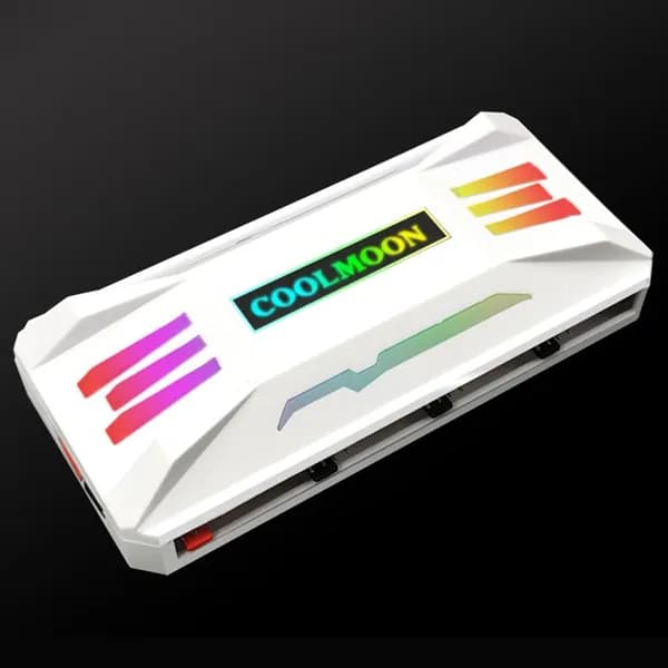 COOLMOON RGB PWM-контроллер вентиляторов 5 В, 4 канала, ARGB-пульт ДУ (белый)