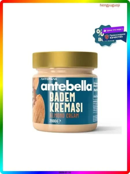 Паста ореховая миндальная Antebella 200 г, натуральный состав, 40% миндаля