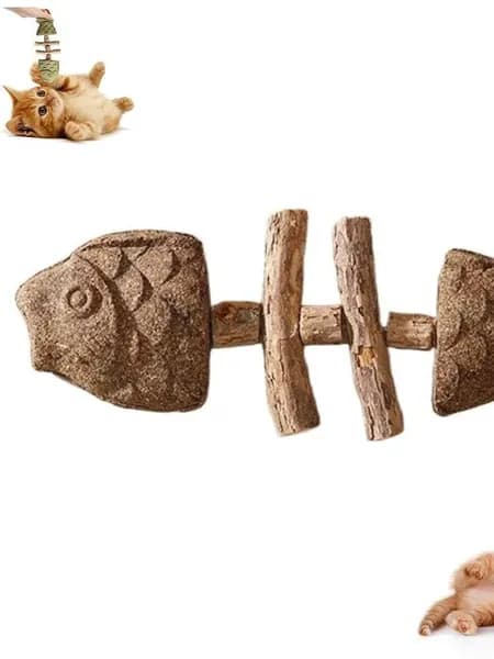 Игрушка Для Кошек Для Чистки Зубов Рыбья Кость С Валерианой Улучшает Здоровье Зубов