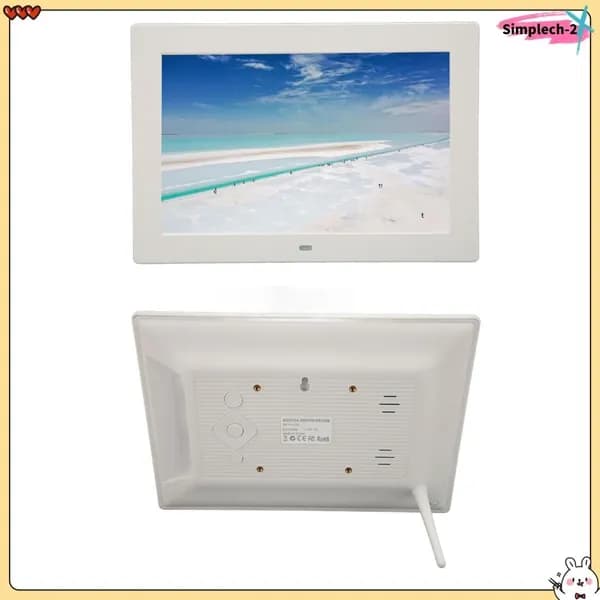 10 Inch Digital Photo Frame, Удобный обмен контентом и простая установка, для ежедневного использования дома Белый американский стандарт