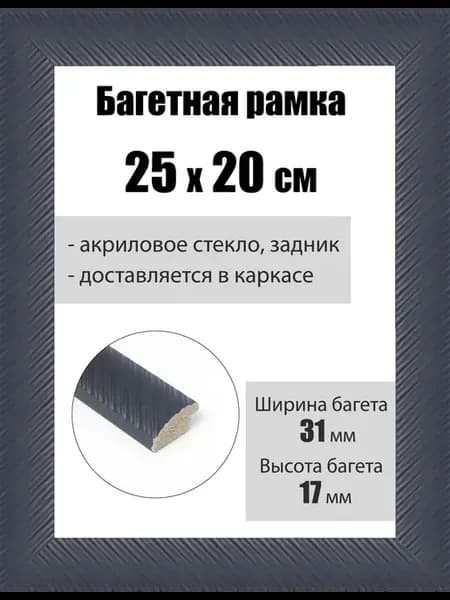 Рамка багетная для картин со стеклом 25 x 20 см, РБ-221